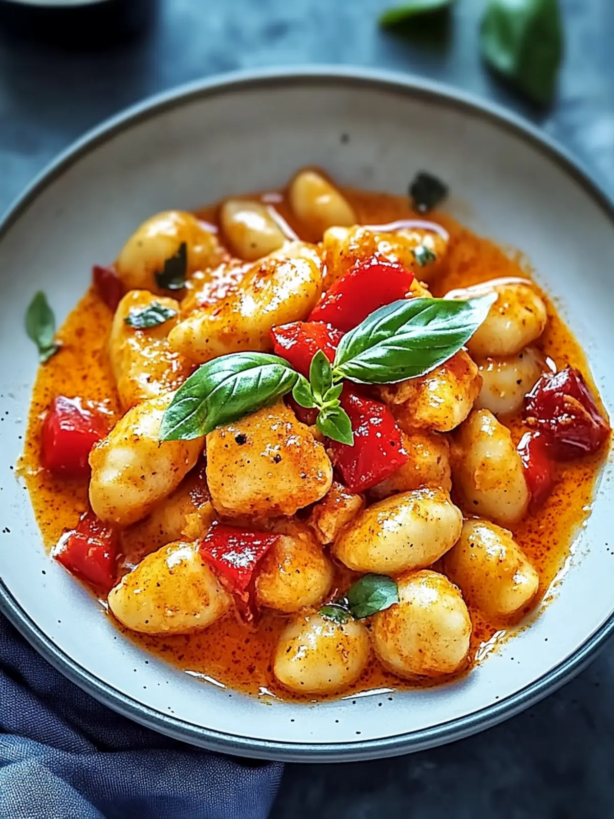Paprika-Sahne-Hähnchen mit Gnocchi in 30 Minuten