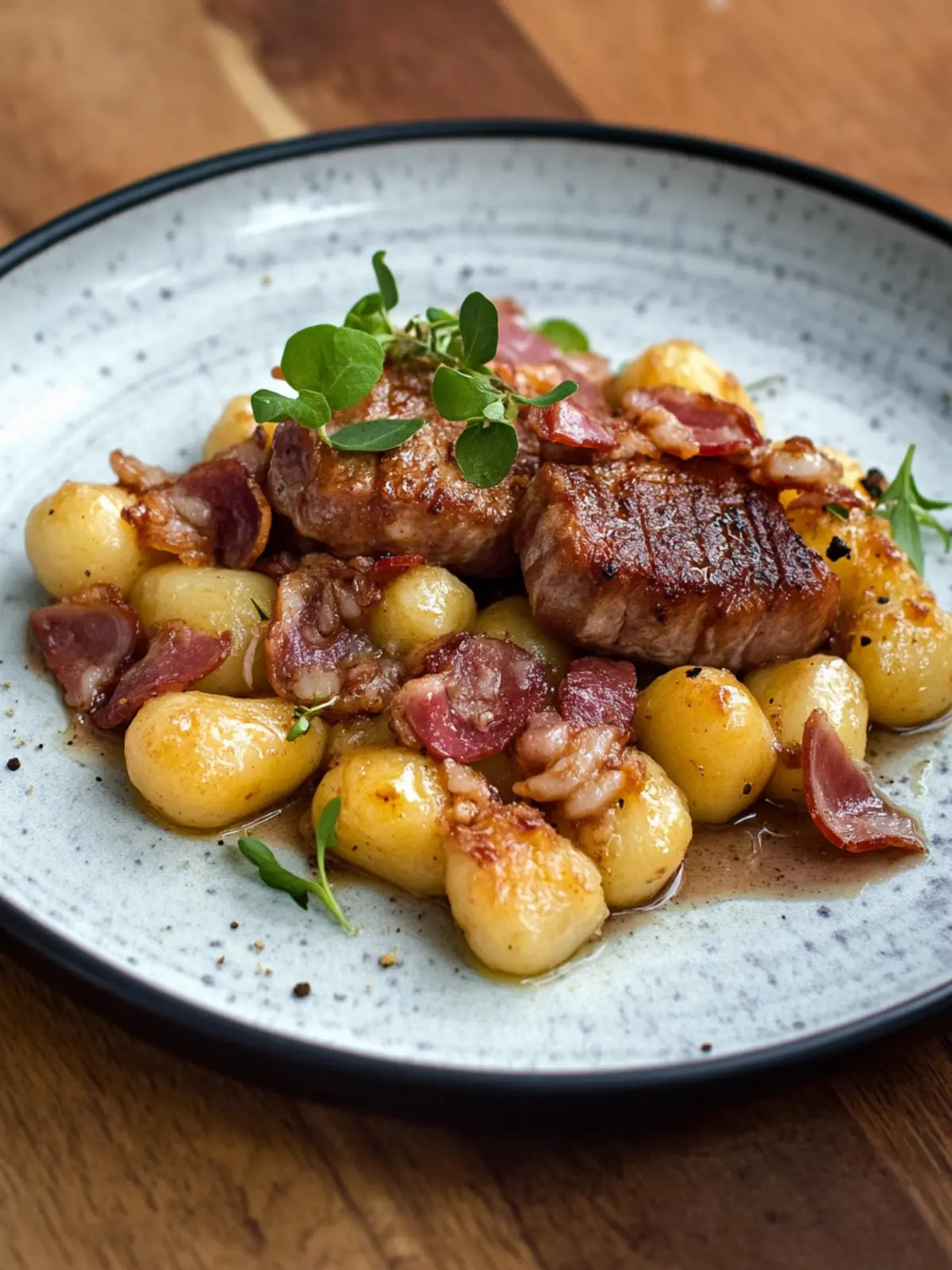 Rinderfilet mit Pfifferlings-Bacon-Gnocchi