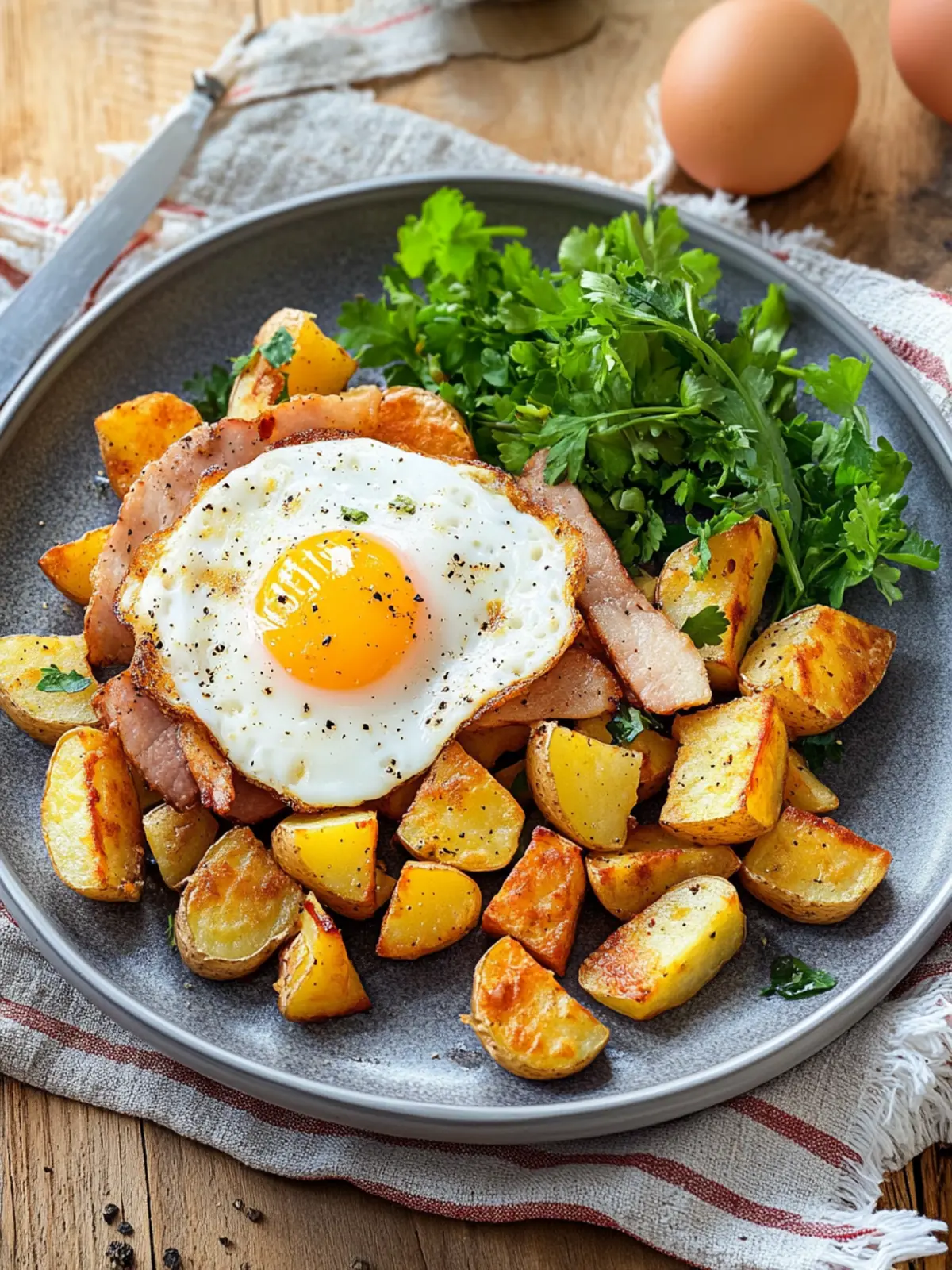 Leberkäse mit Spiegelei und Bratkartoffeln: Schnelles Abendessen