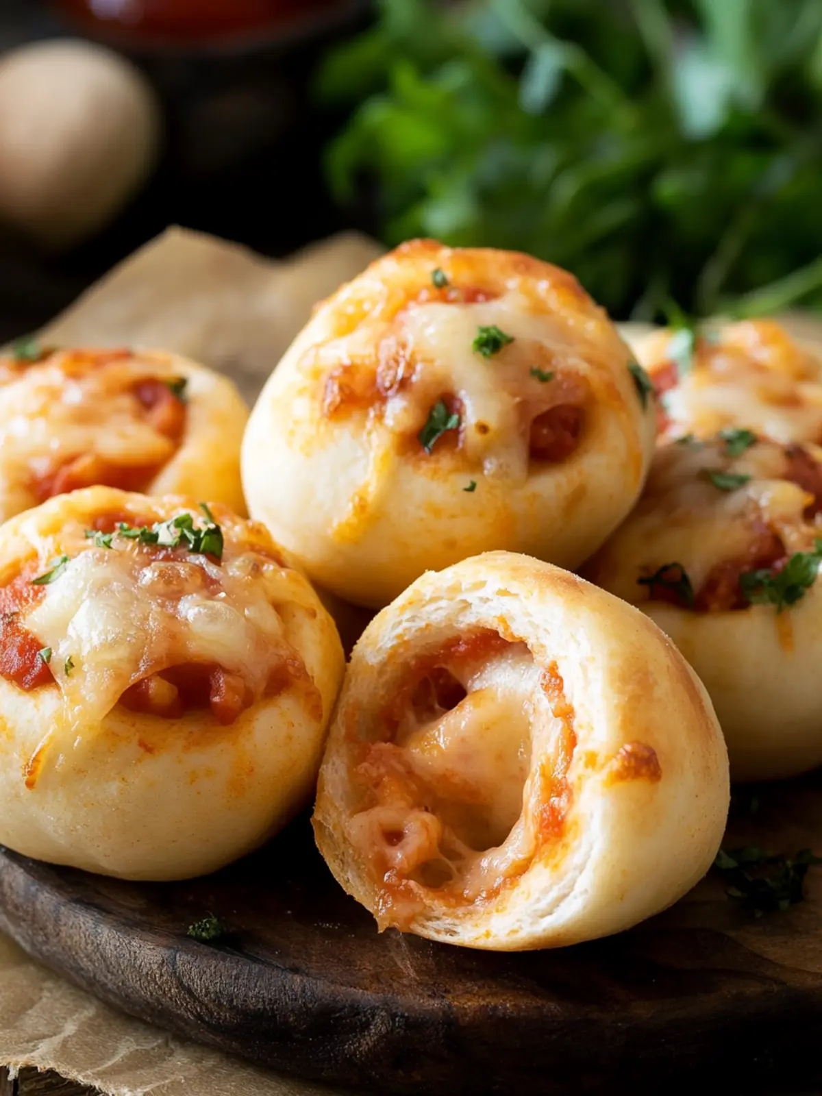 We love this EM snack: Stuffed pizza balls with cheese are so delicious