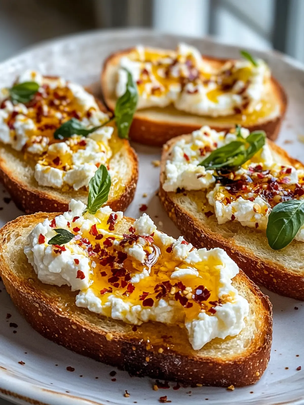 Sweet-spicy feta crostini with hot honey: your taste experience