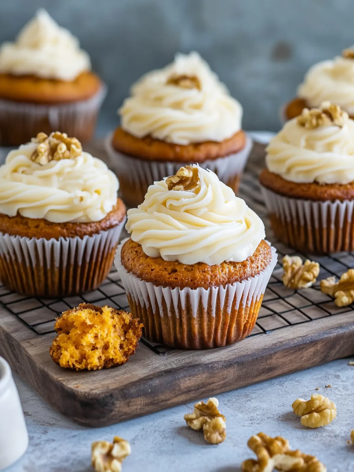 Karotten-Muffins mit Walnüssen und Frosting | so saftig