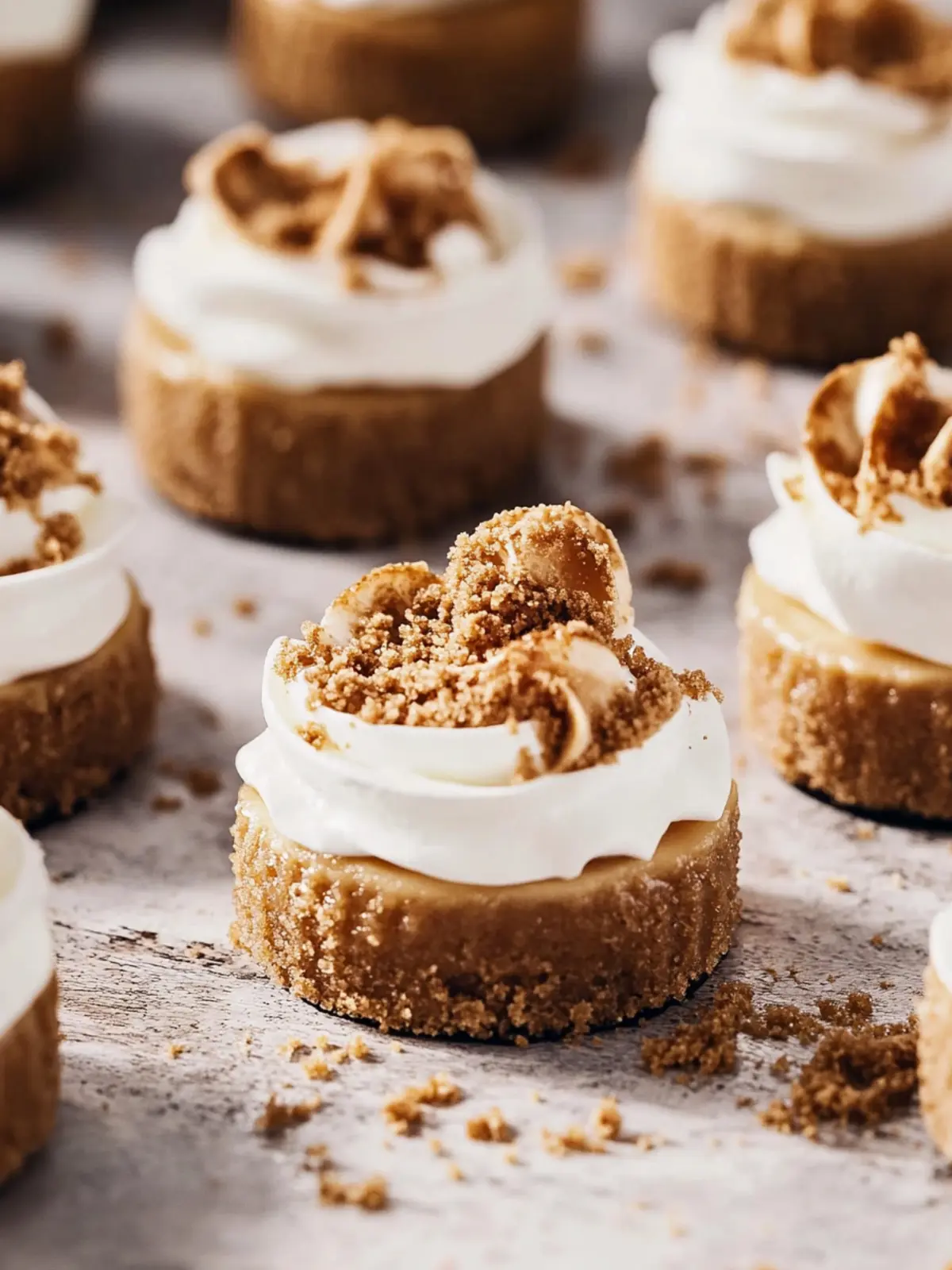 No-Bake Biscoff Mini-Cheesecakes