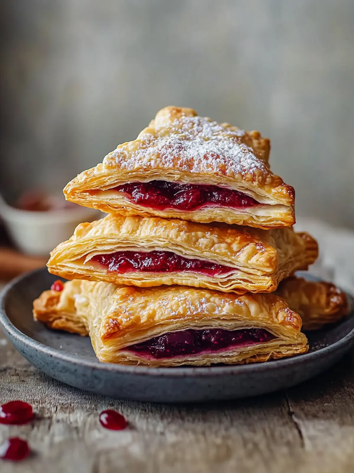 Puff pastry with jam – crispy snack corners