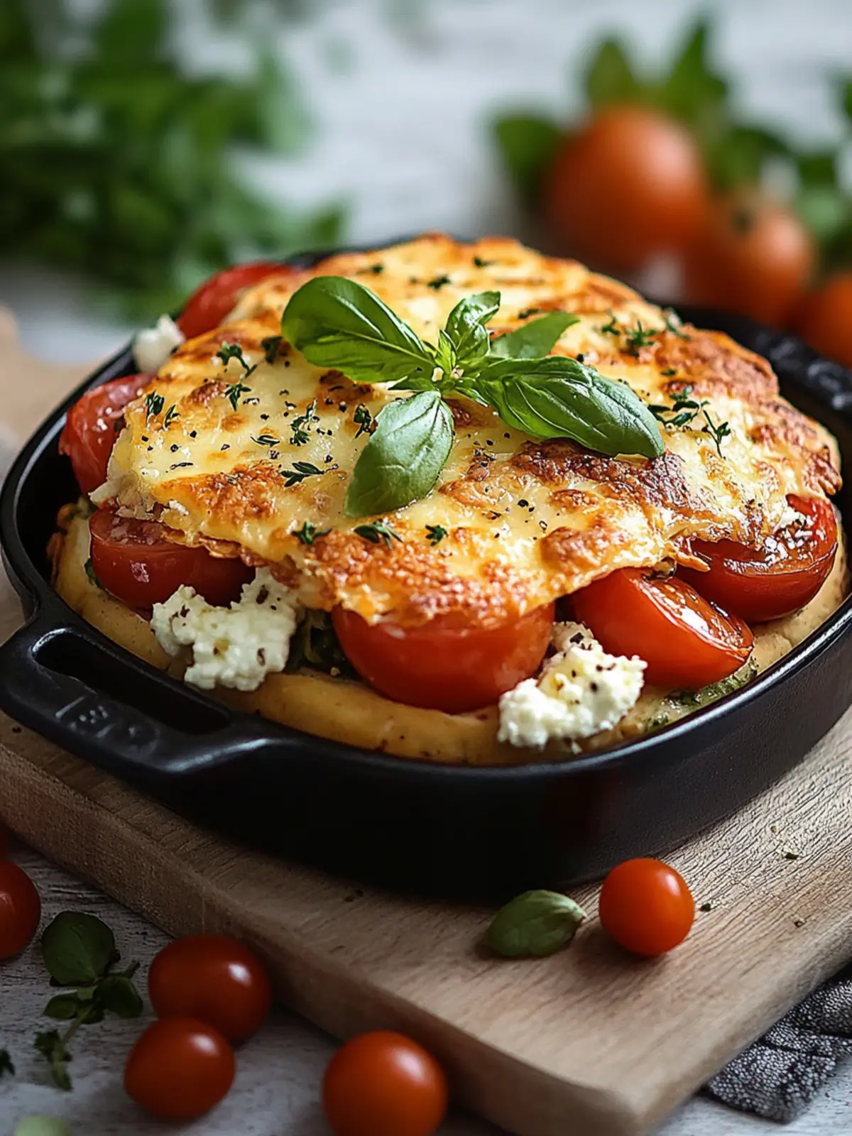 Mediterraner Keto Hähnchen-Feta-Auflauf