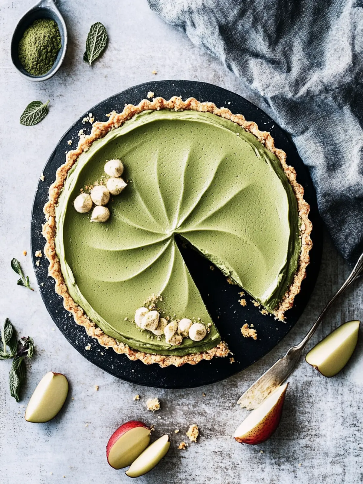 Veganer Matcha-Mousse-Tart