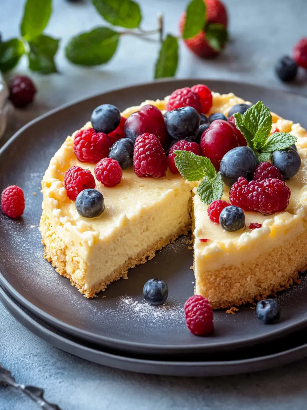 Cremiger Low-Carb-Käsekuchen