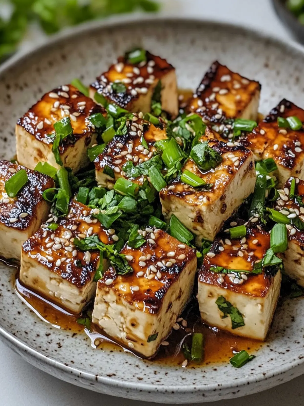 Knoblauch-Soja-Glasierte Tofu-Spieße