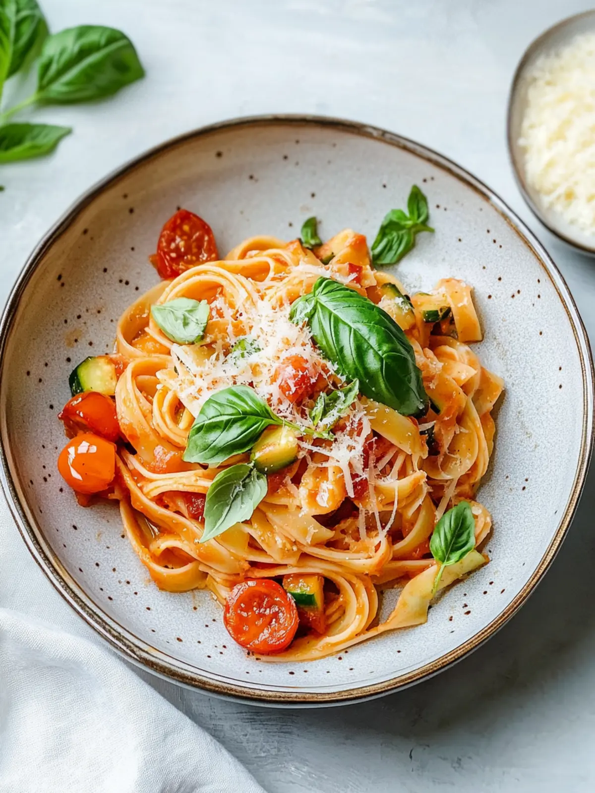 Pasta mit Tomaten-Zucchinisauce