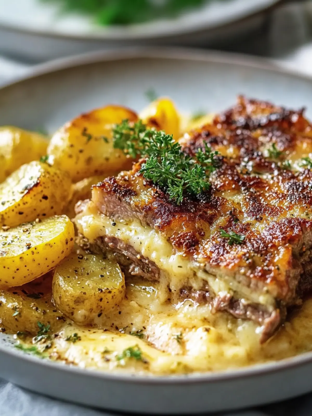 Creamy minced meat and potato casserole for connoisseurs