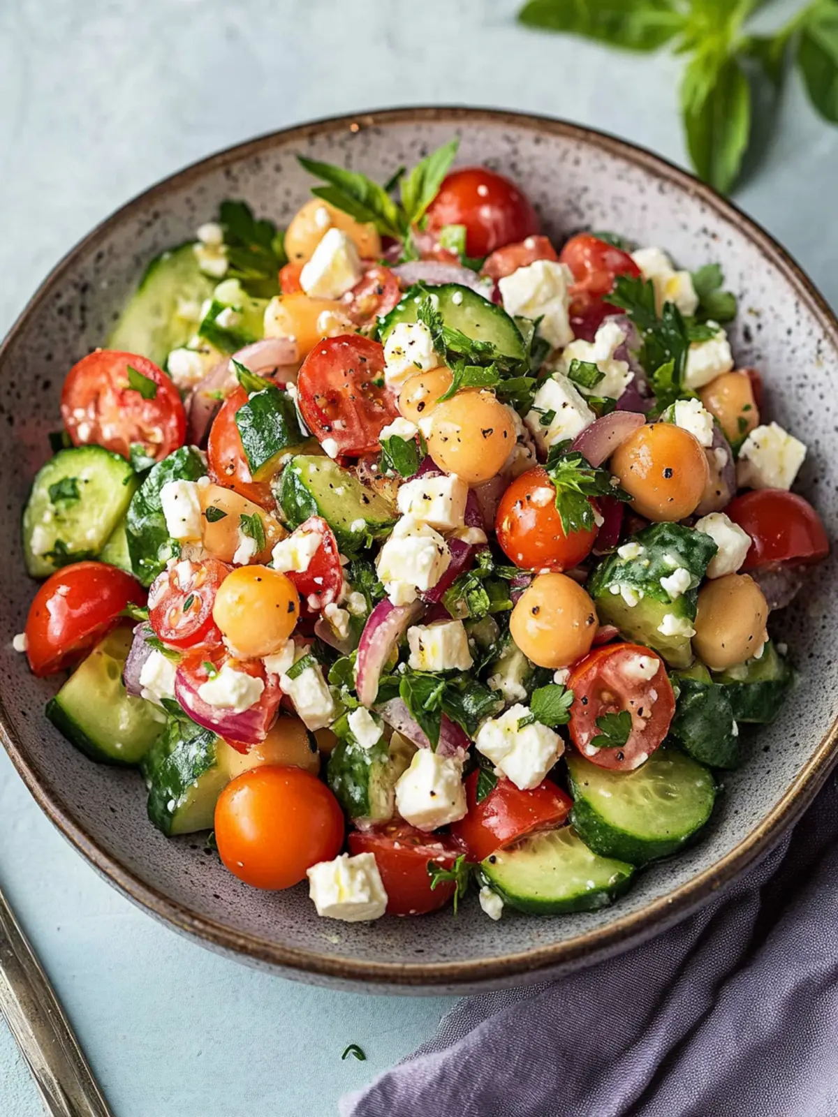 Kichererbsensalat mit Feta