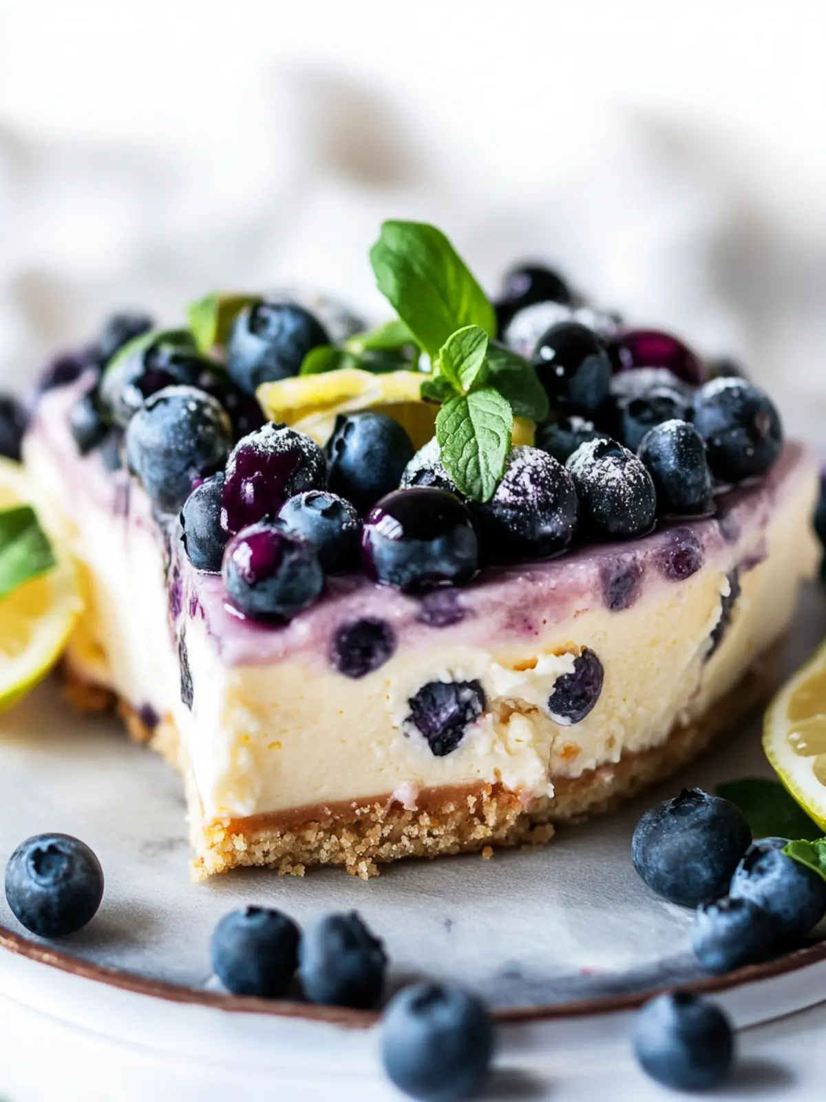 Blaubeer-Zitronen-Käsekuchen-Riegel