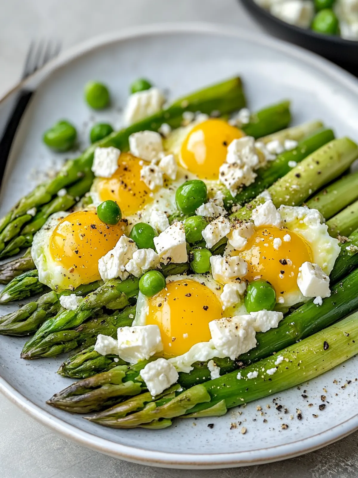 Green asparagus with egg and feta from the air fryer - simply delicious and quick