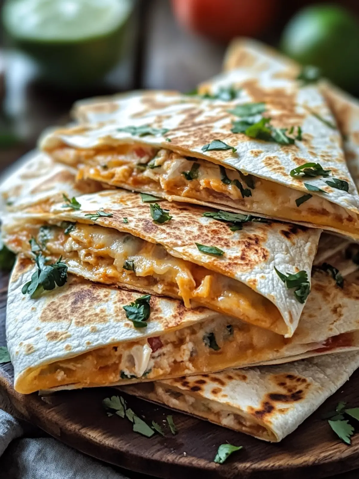 Hochproteinhaltige Hühnchen-Ranch-Quesadilla einfach zubereiten