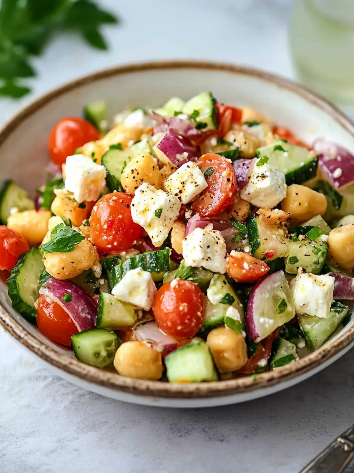 Kichererbsensalat mit Feta