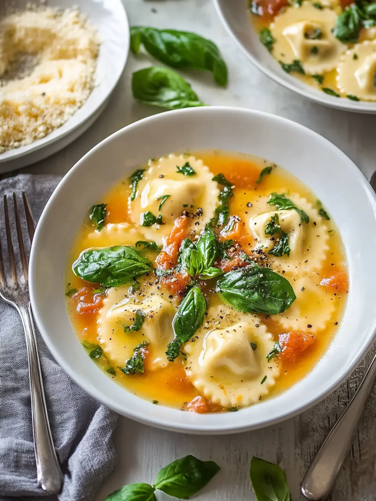 Cremige toskanische Ravioli-Suppe