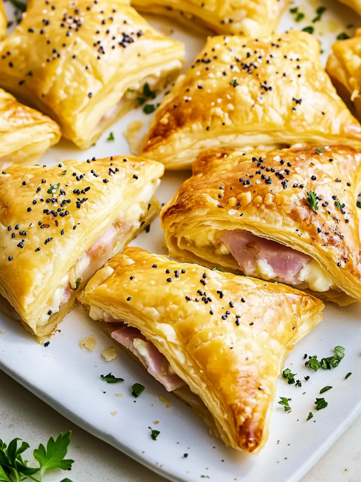 Gefüllte Blätterteigtaschen mit Schinken-Käse