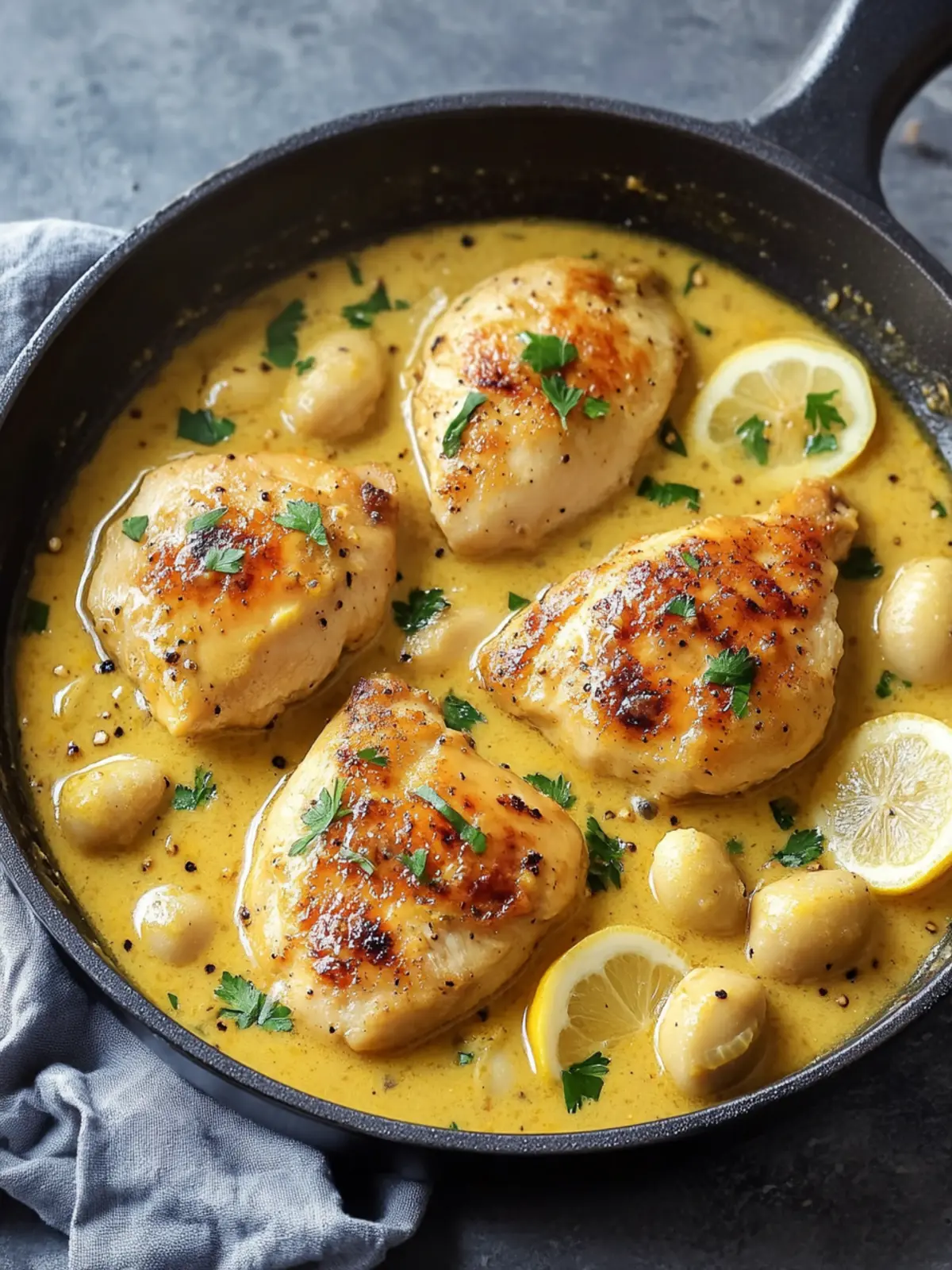 Hähnchen in Zitronen-Senf-Sauce