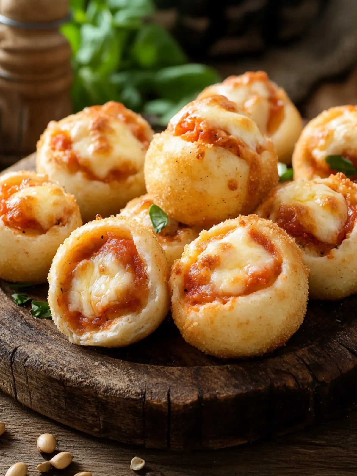 We love this EM snack: Stuffed pizza balls with cheese are so delicious