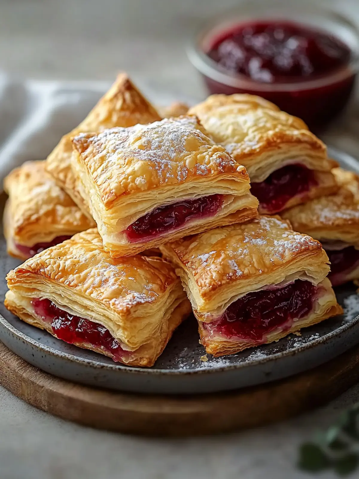 Puff pastry with jam – crispy snack corners