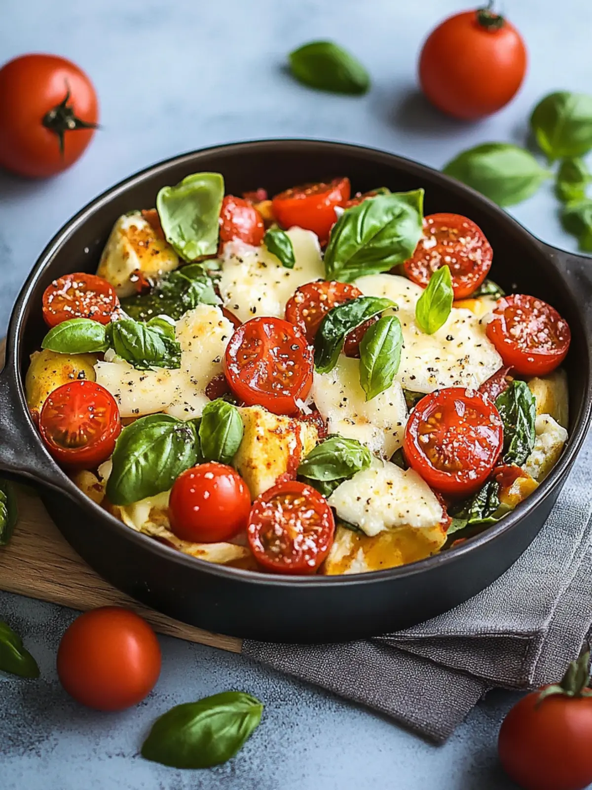 Mediterraner Keto Hähnchen-Feta-Auflauf