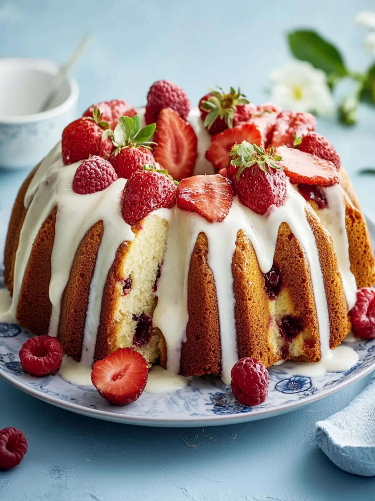 So einfach ist dieser Erdbeer-Gugelhupf gebacken