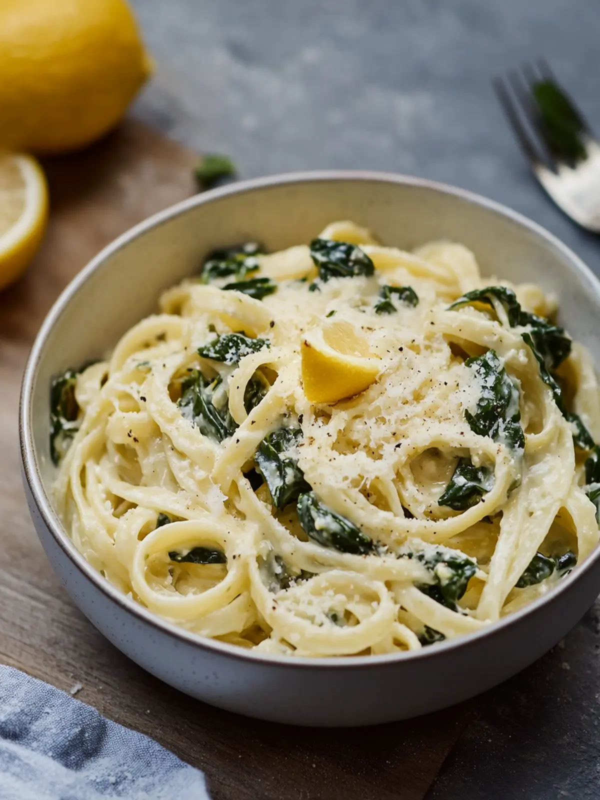Zitronen-Ricotta-Pasta mit Spinat / Sallys 5 Minuten