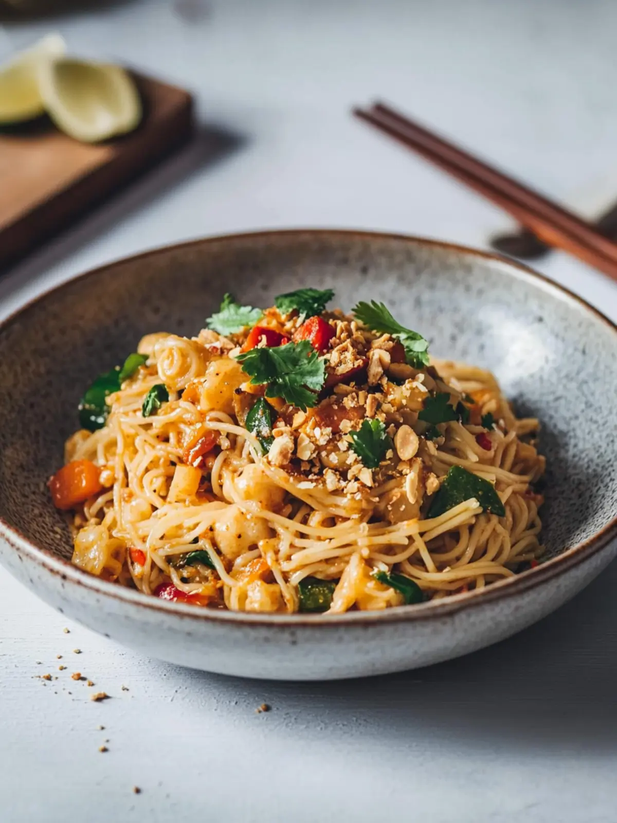 Creamy Mie Noodle Pan with Chili Miso Peanut Sauce