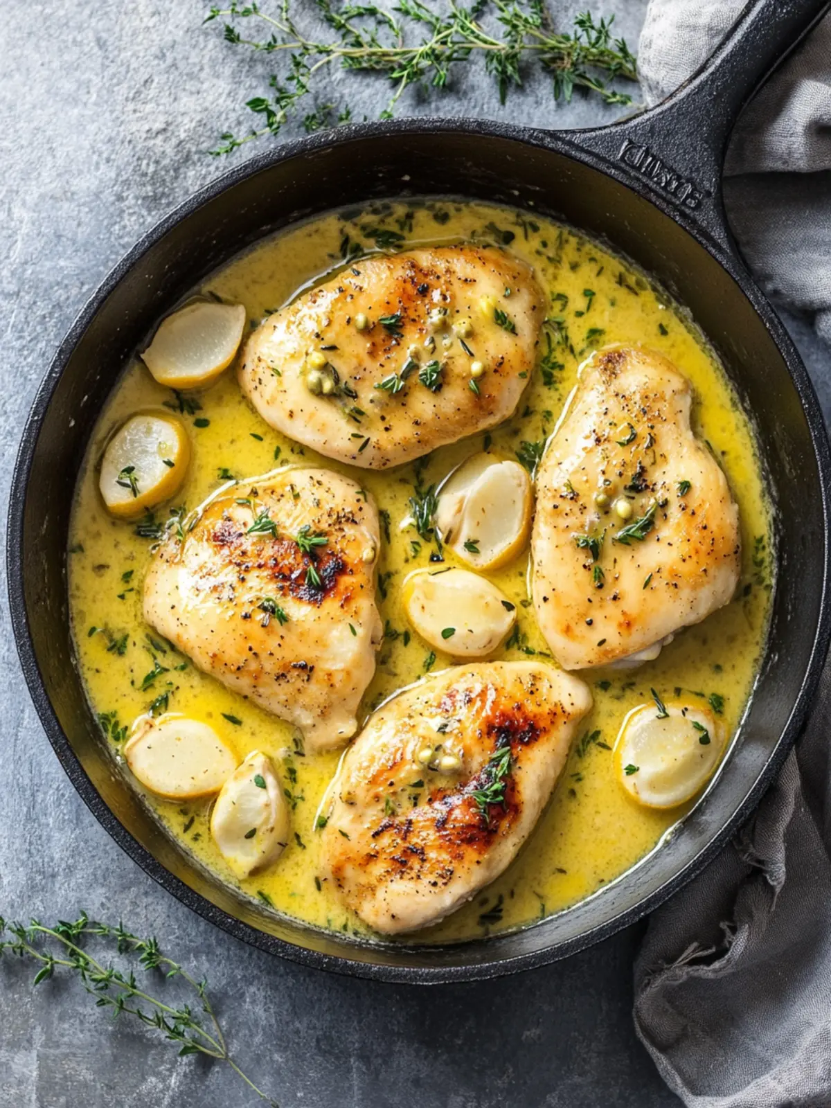 Hähnchen in Zitronen-Senf-Sauce