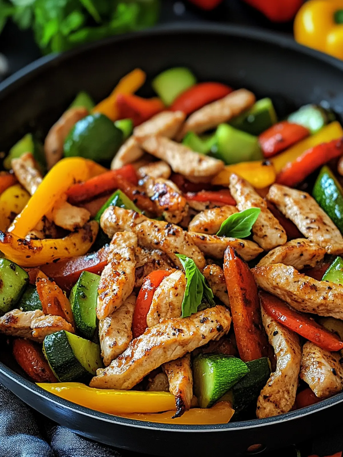 Low Carb Vegetable Pan with Turkey Strips