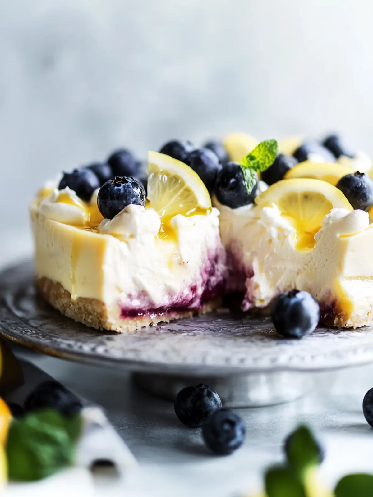 Blaubeer-Zitronen-Käsekuchen-Riegel