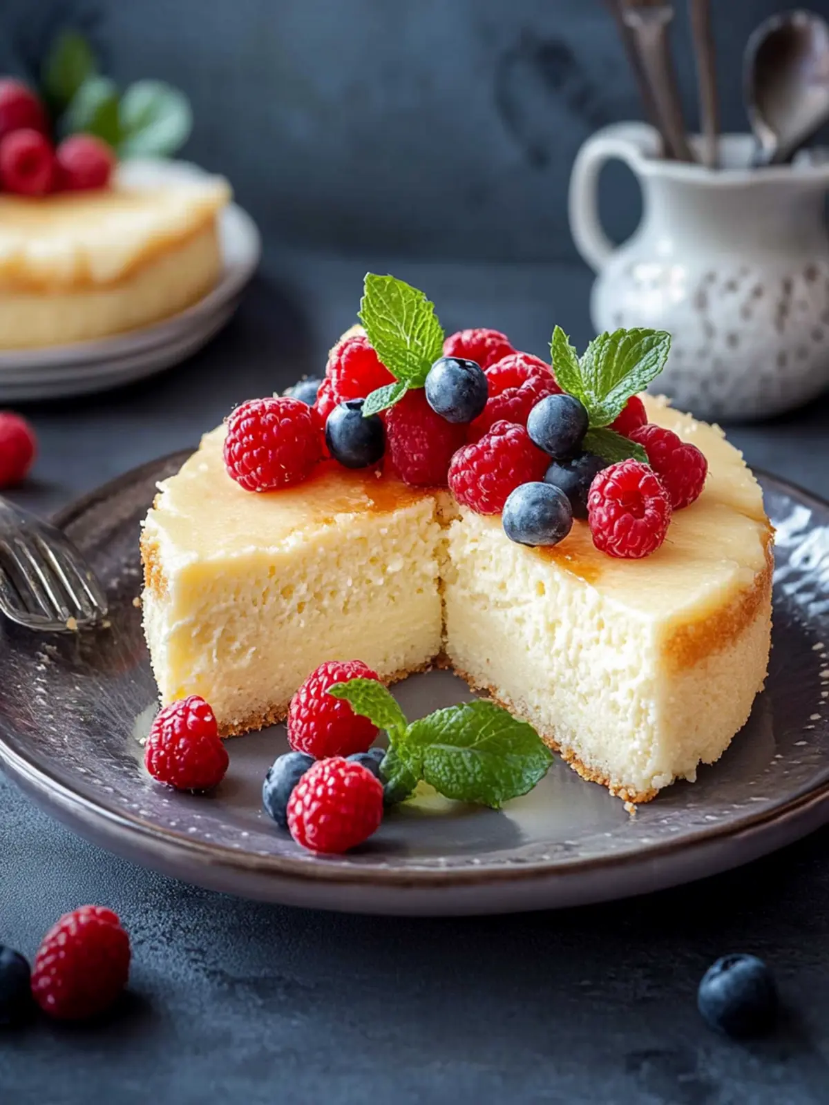 Cremiger Low-Carb-Käsekuchen