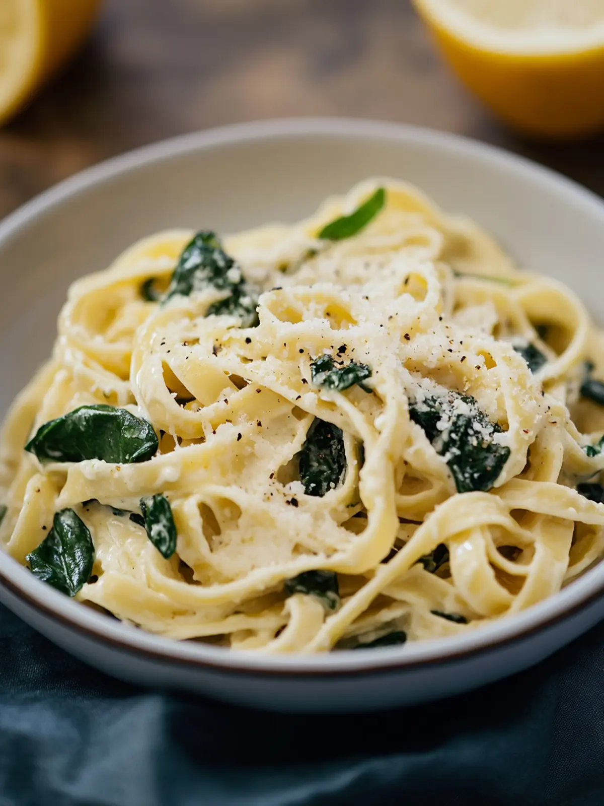 Zitronen-Ricotta-Pasta mit Spinat / Sallys 5 Minuten