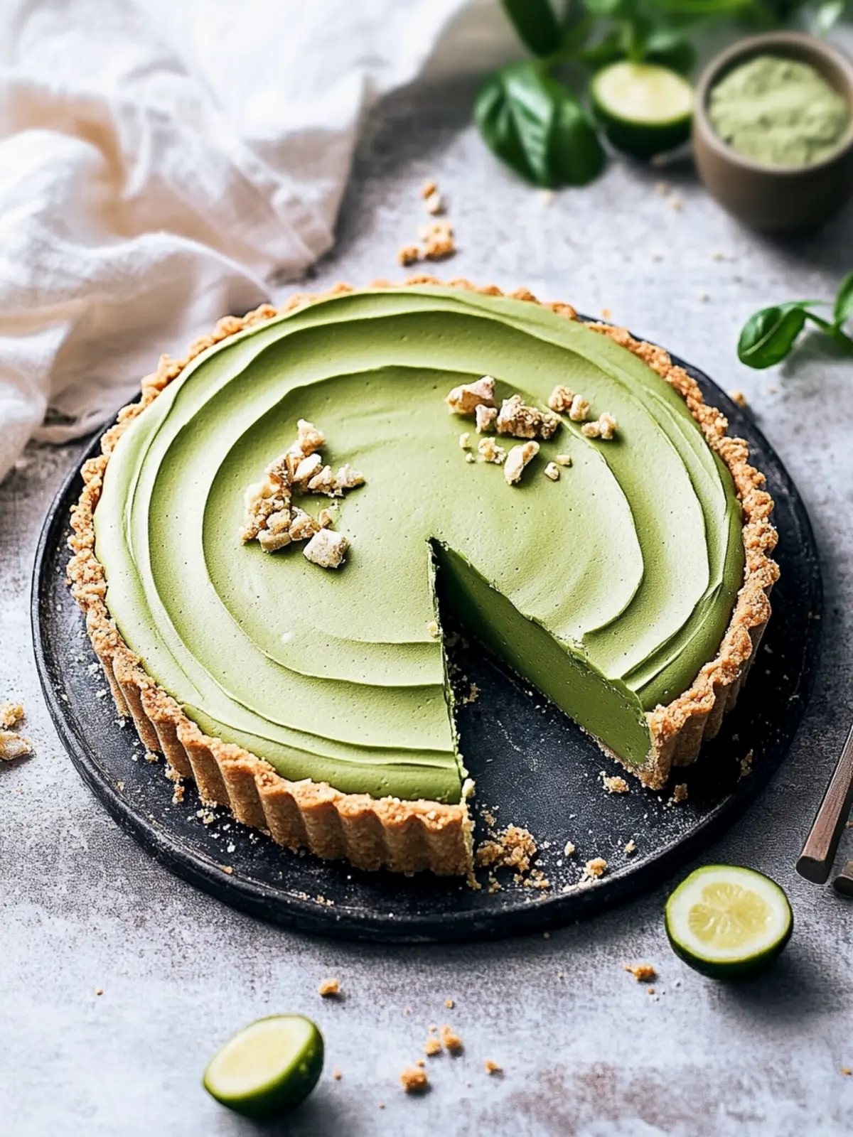 Veganer Matcha-Mousse-Tart