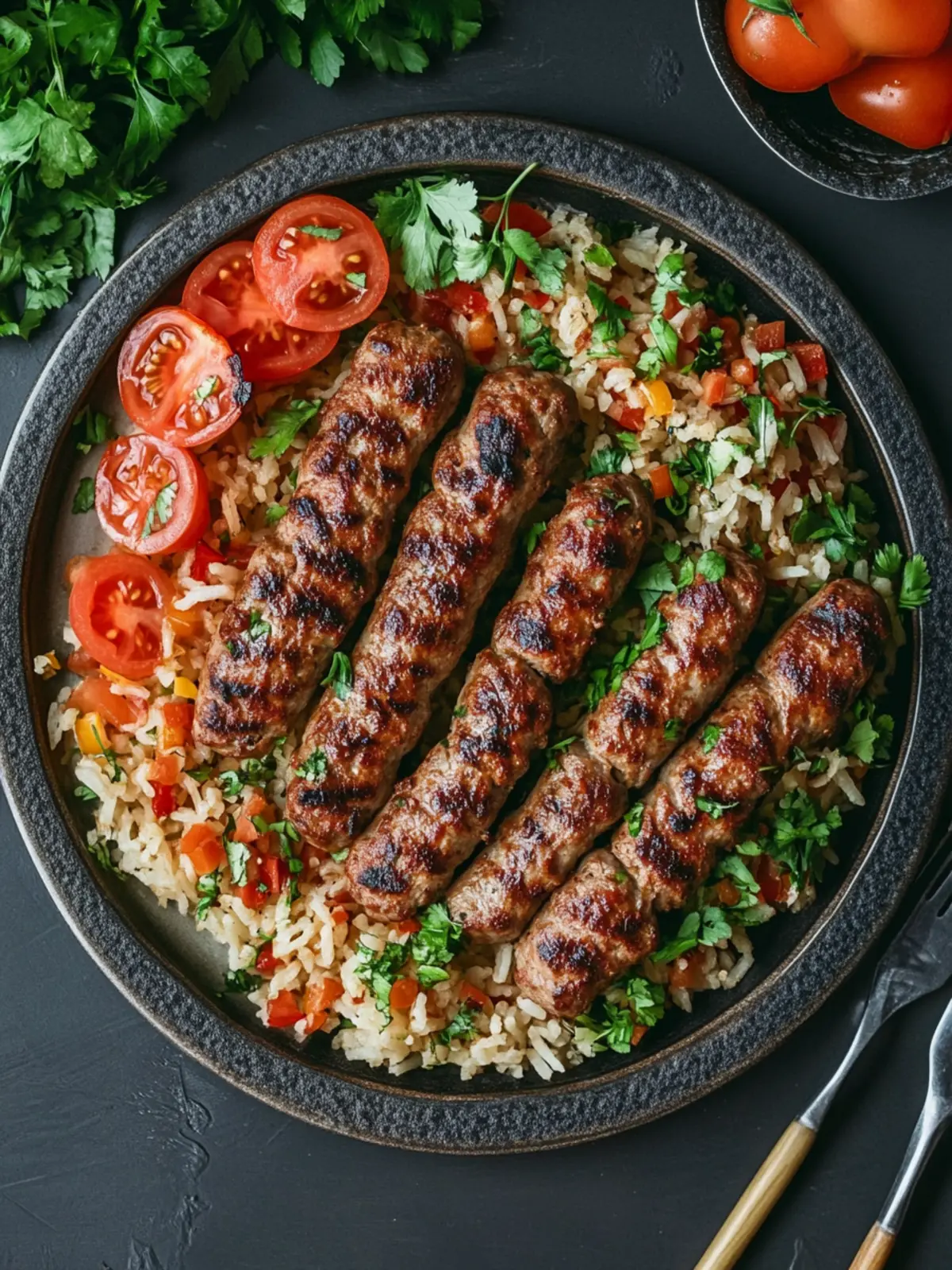 Djuvec Reis mit Cevapcici