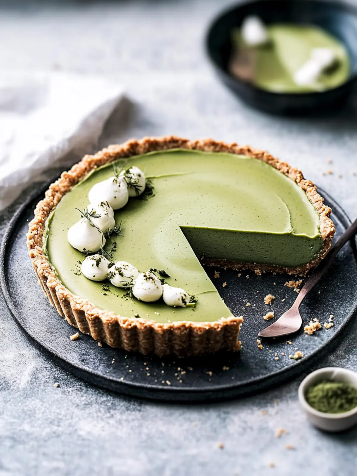 Veganer Matcha-Mousse-Tart