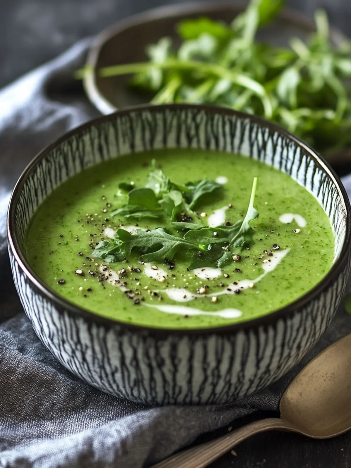 Fresh and Green – Spicy Arugula Cress Soup