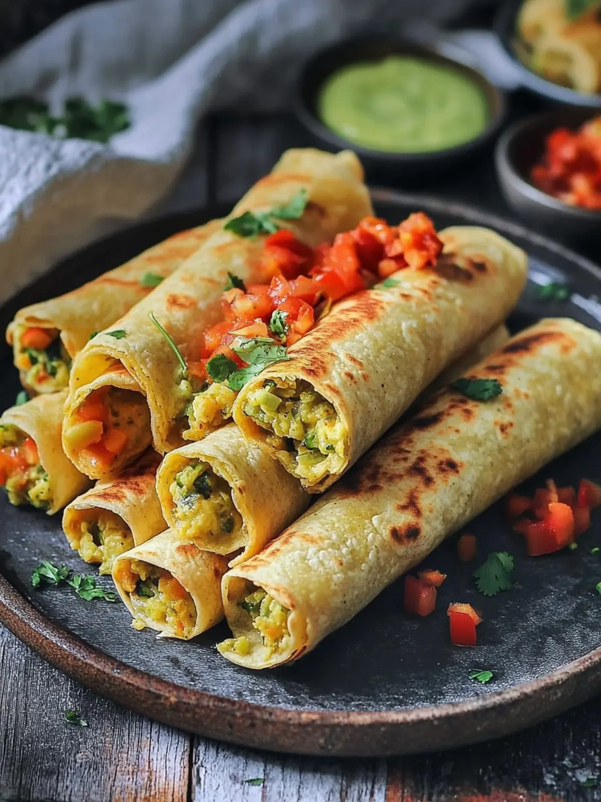 Taquitos Rezept mit Gemüsefüllung
