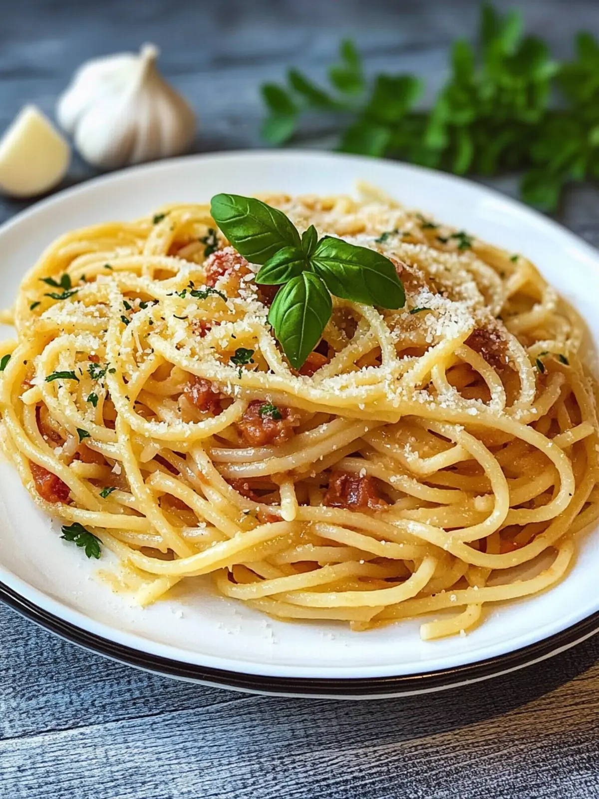 Spaghetti mit Zwiebelsauce