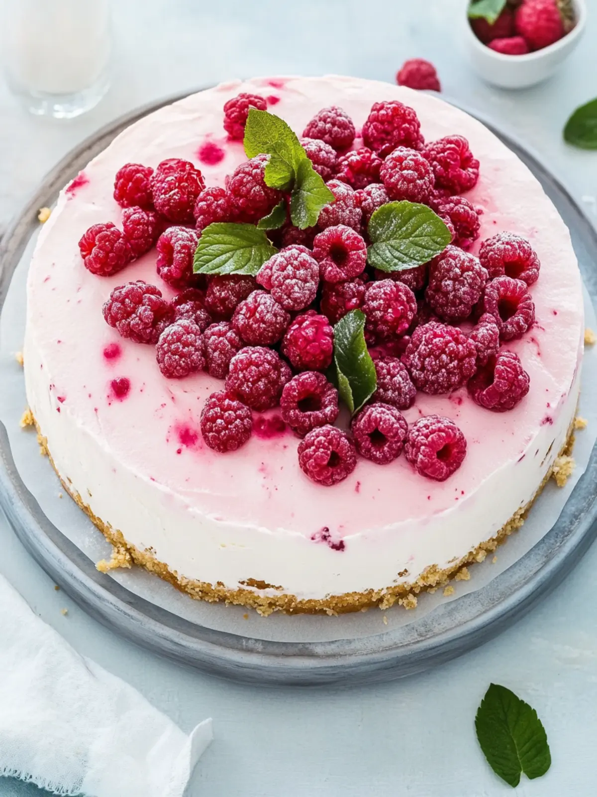 Philadelphia-Torte mit Himbeeren