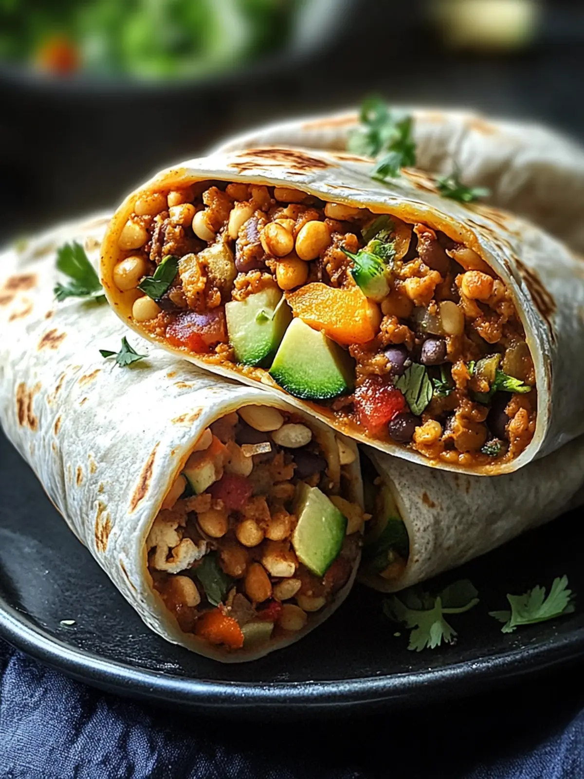 Vegetarische Burritos mit Linsen und Walnüssen