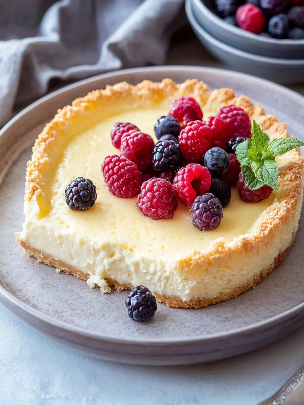 Cremiger Low-Carb-Käsekuchen