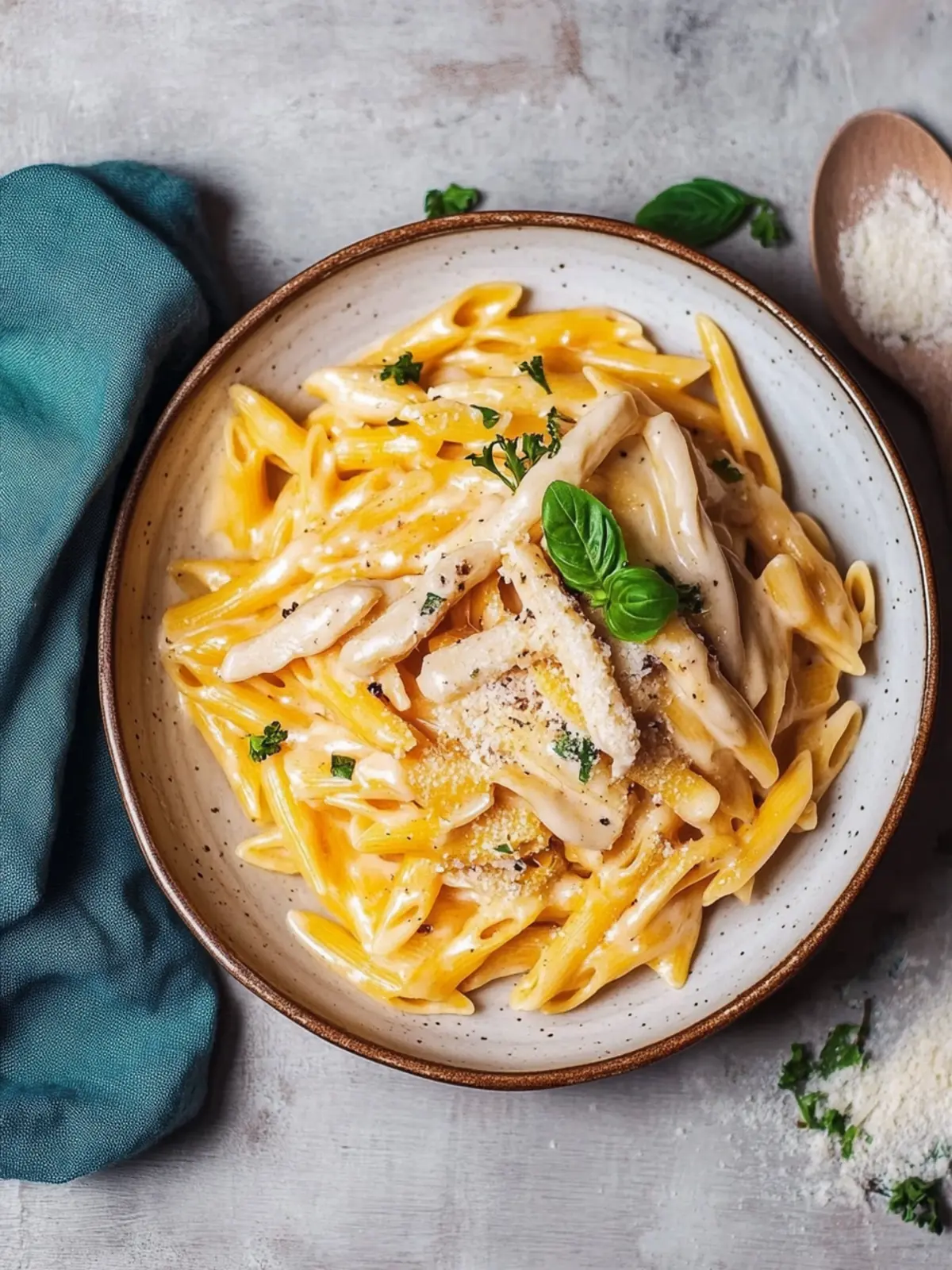 In nur 25 Minuten sind alle satt: Pasta Hähnchen Alfredo