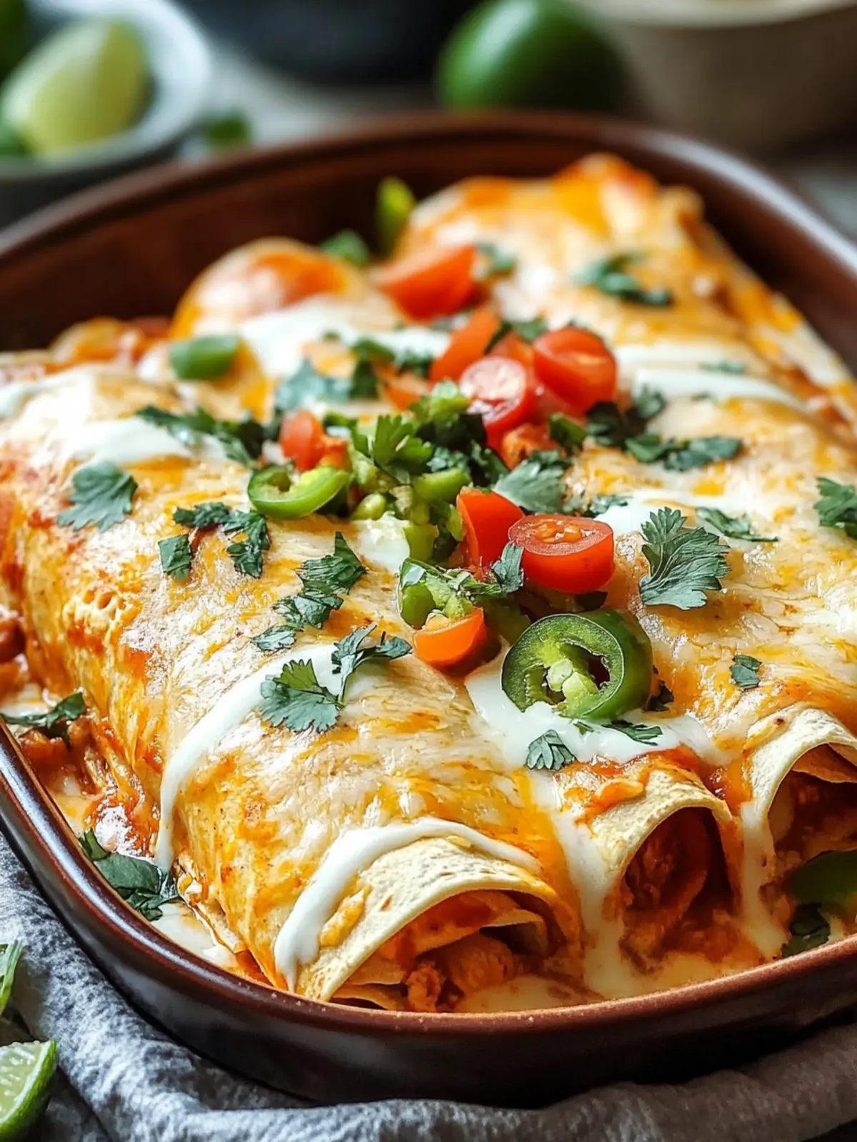 Leichte cremige Chili Enchiladas