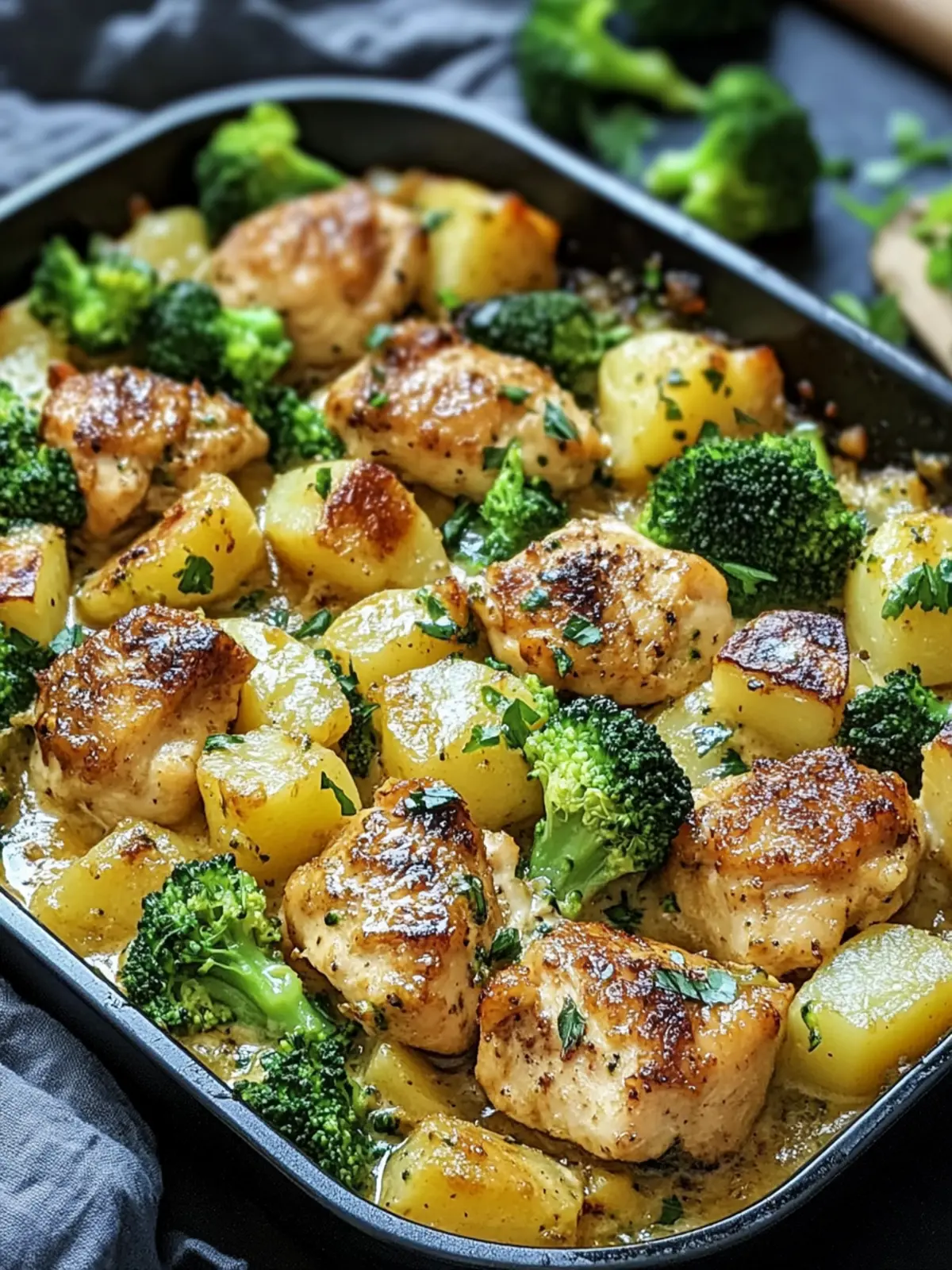 Potato-Chicken-Pan with Broccoli very easy