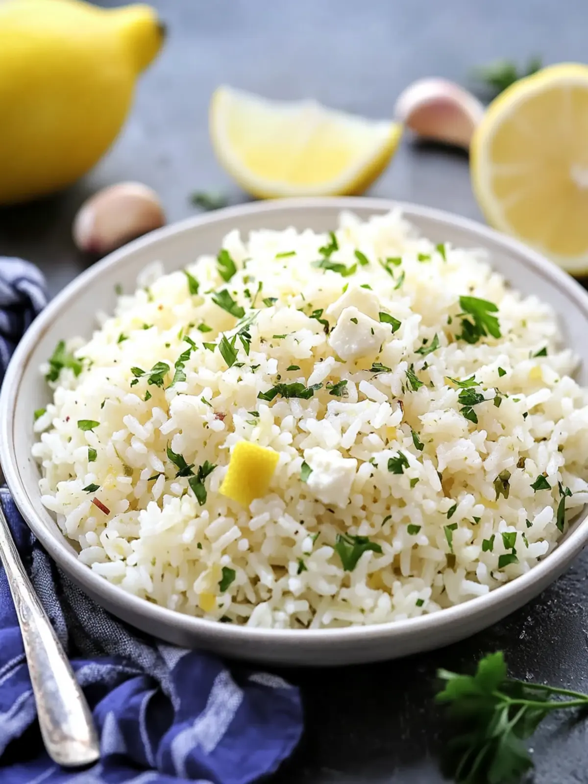 Refreshing side dish: Greek feta rice with lemon