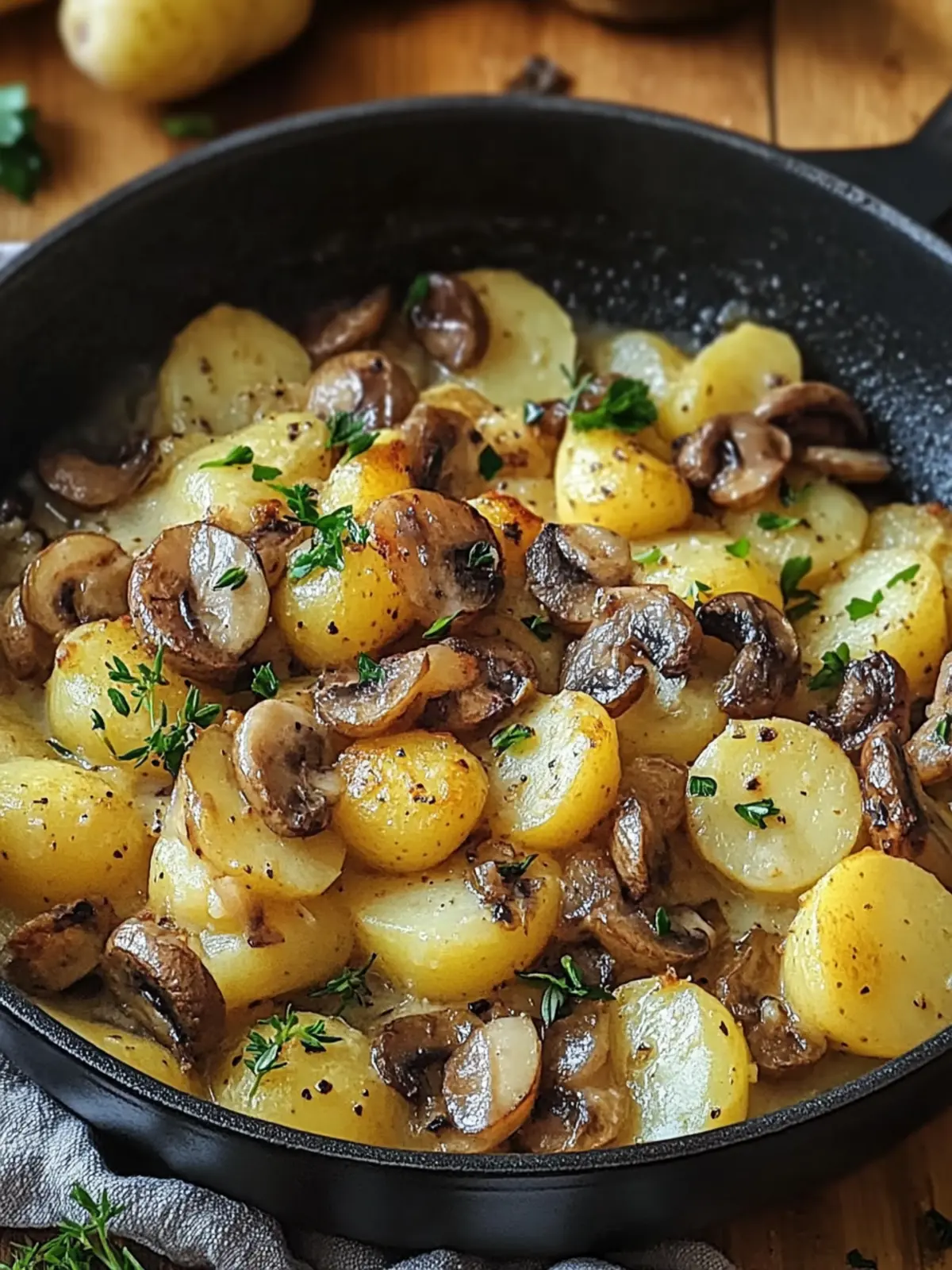 Schnelle Kartoffel Pilz Speck Pfanne für Stressfreie Abende