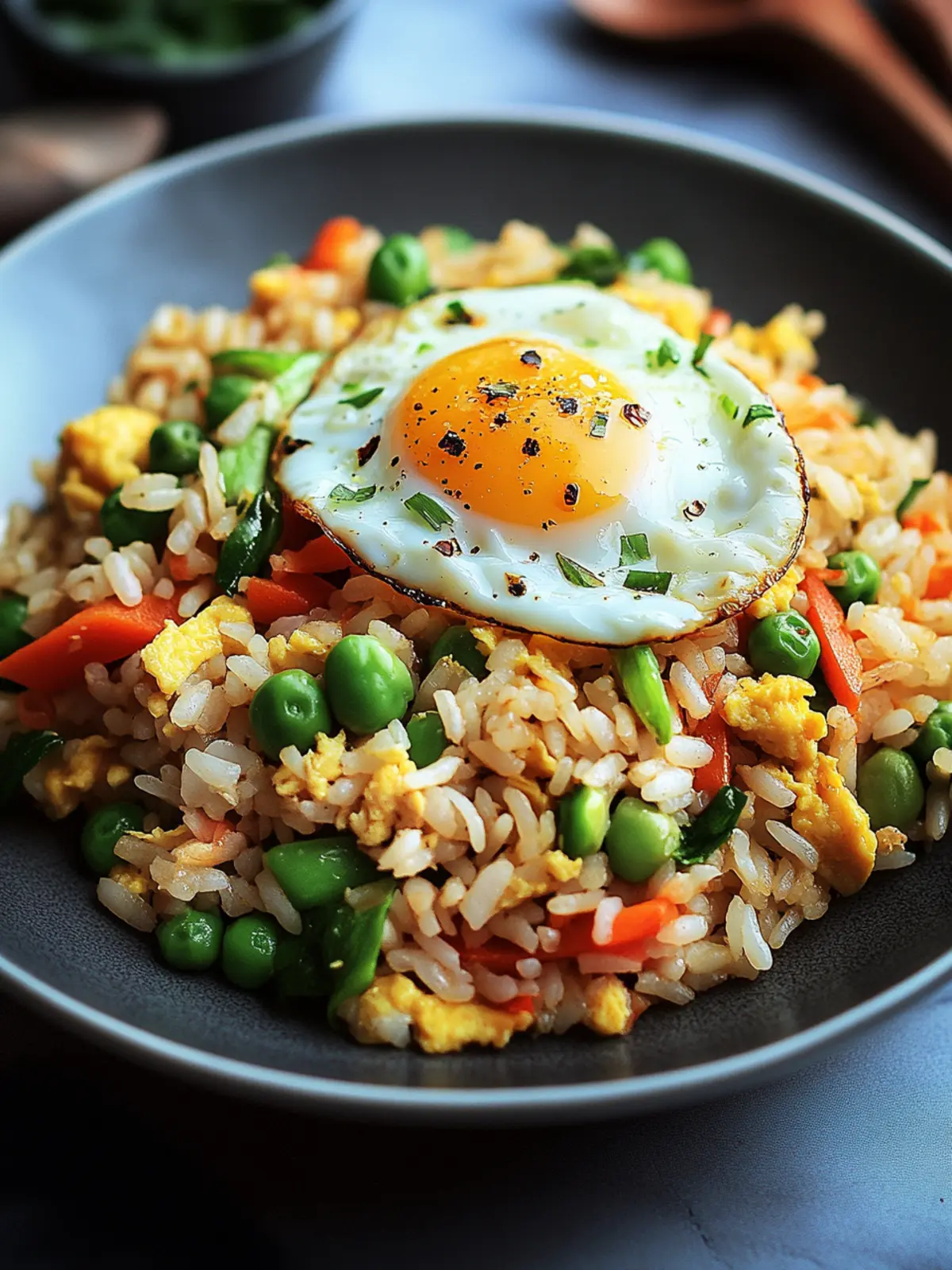 Fried rice with vegetables and egg