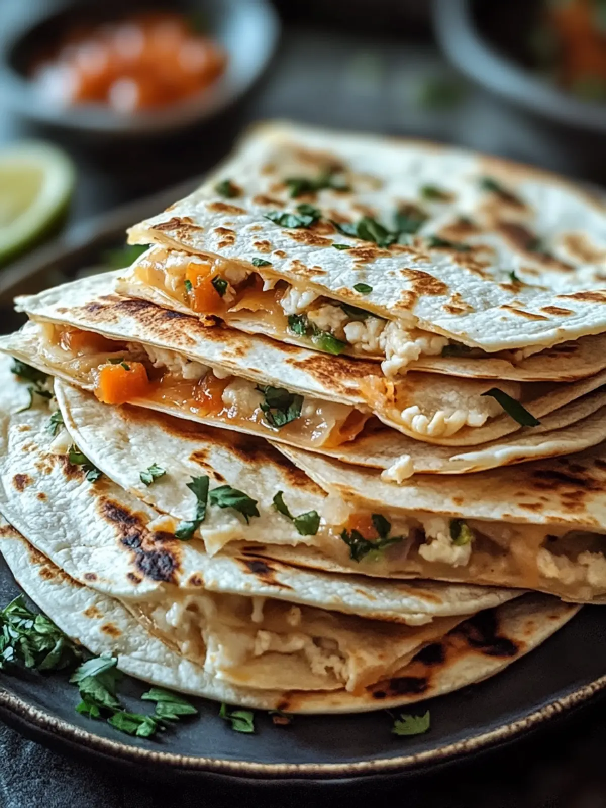 Hochproteinhaltige Hühnchen-Ranch-Quesadilla einfach zubereiten