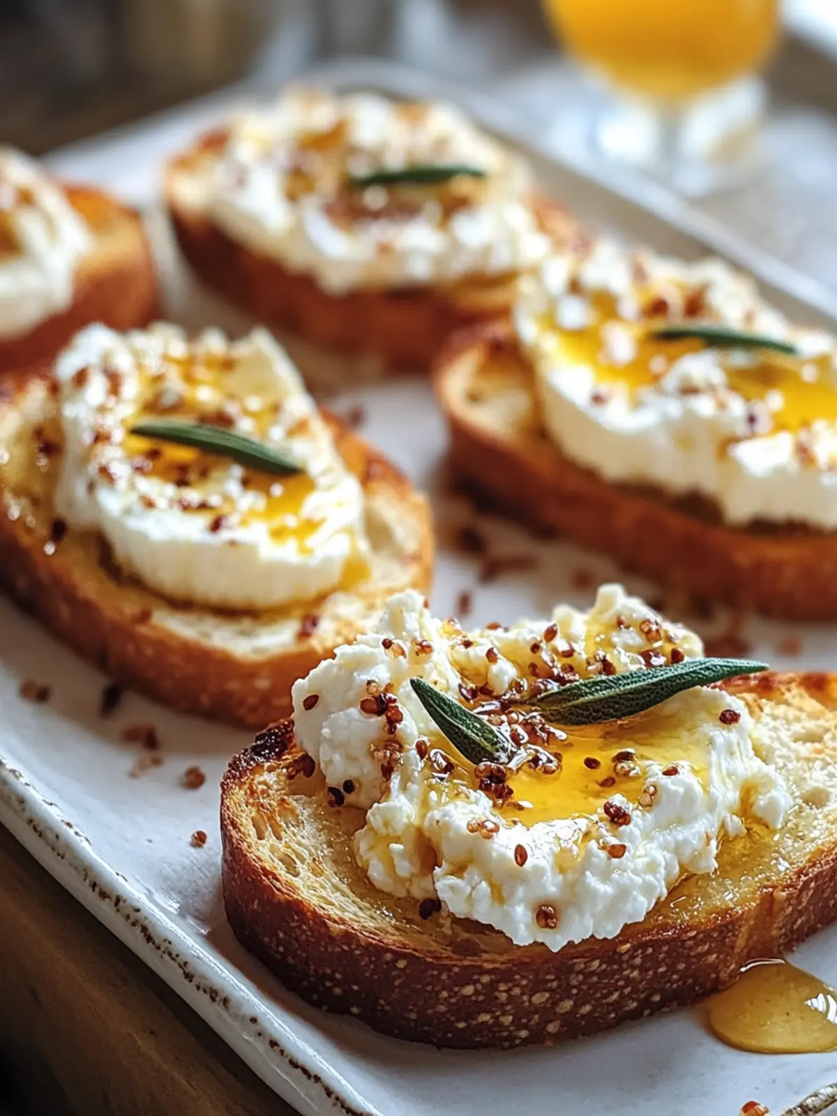 Sweet-spicy feta crostini with hot honey: your taste experience